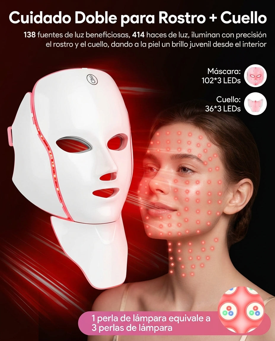 Máscara Facial LED 7 Colores BS