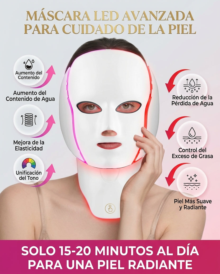 Máscara Facial LED 7 Colores BS